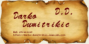 Darko Dumitrikić vizit kartica